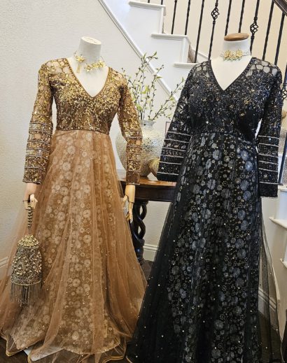 Sequin Hand Embroidered Gowns