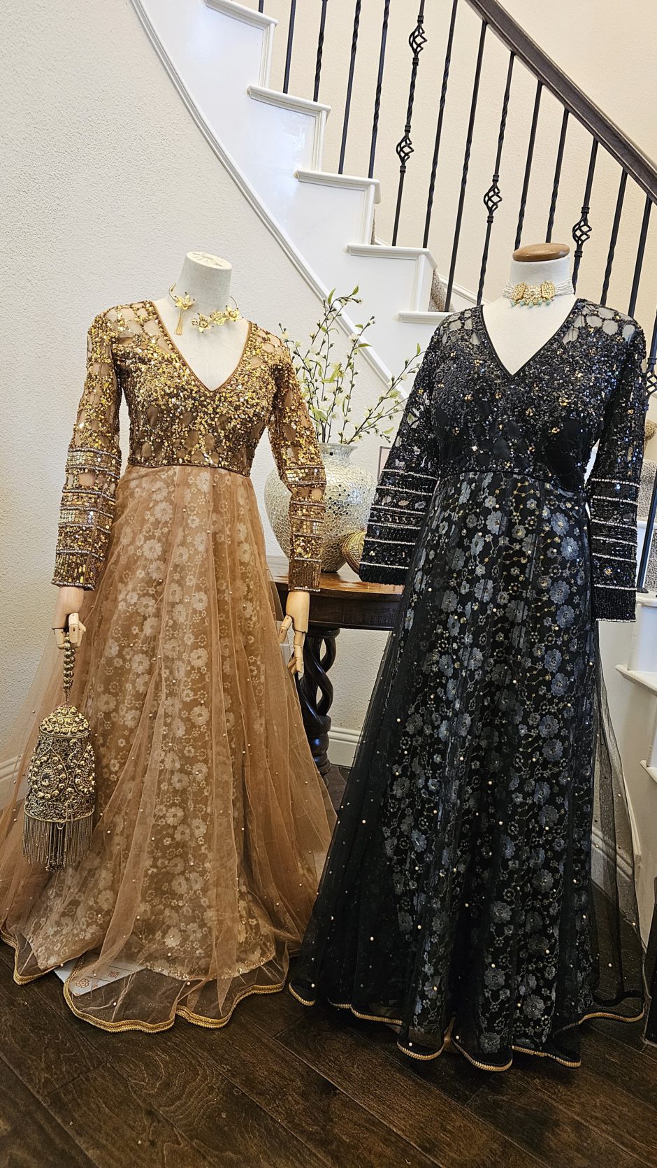 Sequin Hand Embroidered Gowns