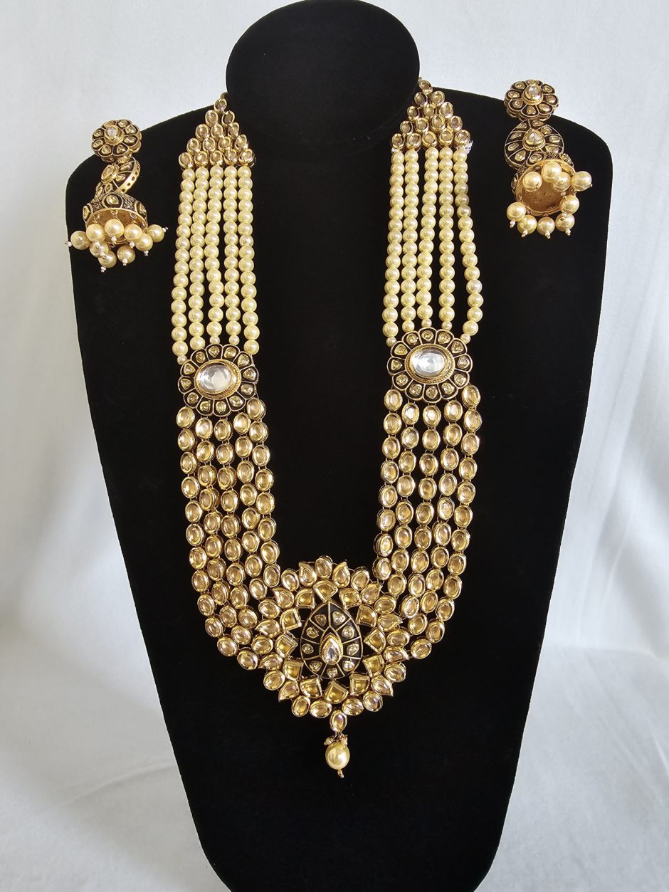 Bridal Kundan Polki With pearl Necklace Set